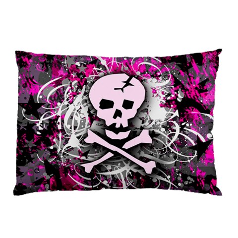 Pink Skull Splatter Pillow Case (Two Sides) from ArtsNow.com Front