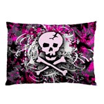 Pink Skull Splatter Pillow Case (Two Sides)