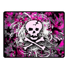 Pink Skull Splatter Double Sided Fleece Blanket (Small) from ArtsNow.com 45 x34  Blanket Front