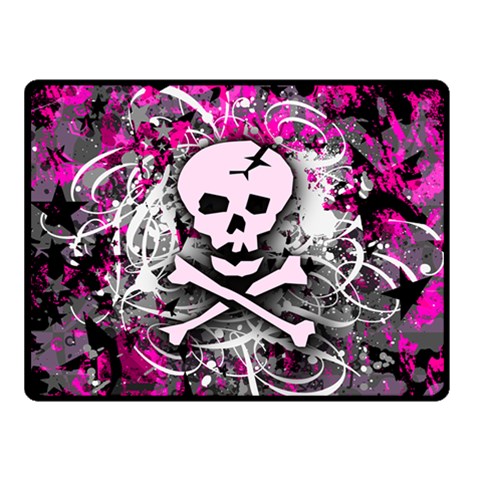 Pink Skull Splatter Double Sided Fleece Blanket (Small) from ArtsNow.com 45 x34  Blanket Back