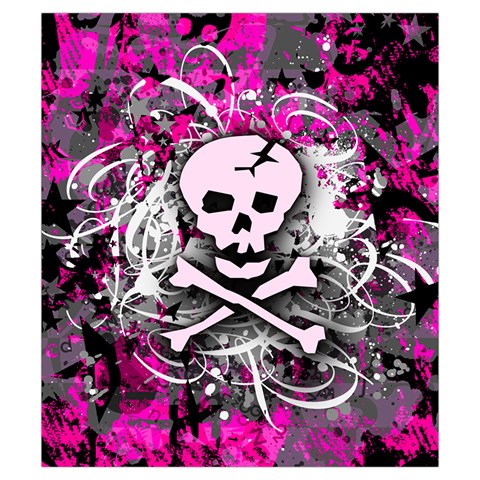 Pink Skull Splatter Drawstring Pouch (Small) from ArtsNow.com Front