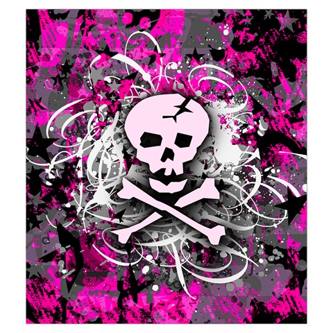 Pink Skull Splatter Drawstring Pouch (Medium) from ArtsNow.com Front