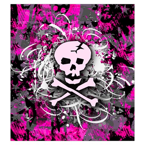 Pink Skull Splatter Drawstring Pouch (Large) from ArtsNow.com Front