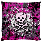 Pink Skull Splatter Standard Flano Cushion Case (Two Sides)