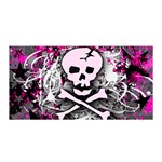 Pink Skull Splatter Satin Wrap