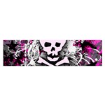 Pink Skull Splatter Satin Scarf (Oblong)