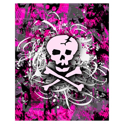 Pink Skull Splatter Drawstring Pouch (XL) from ArtsNow.com Front