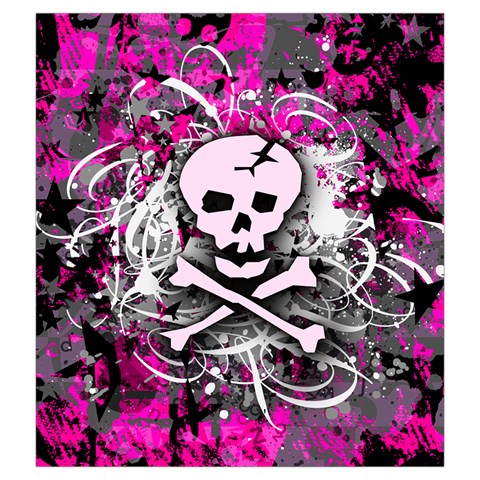 Pink Skull Splatter Drawstring Pouch (XXL) from ArtsNow.com Front