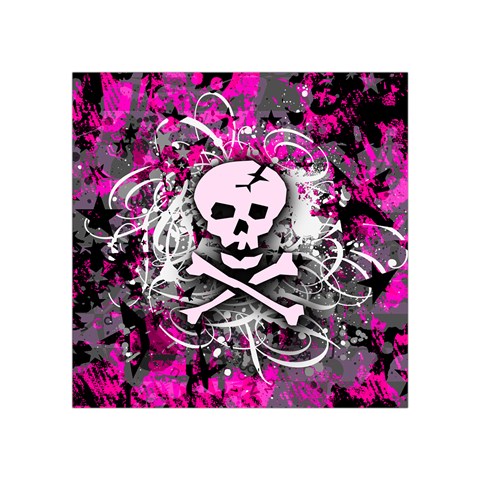 Pink Skull Splatter Square Tapestry (Small) from ArtsNow.com Front