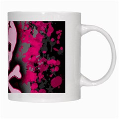 Pink Skull Star Splatter White Mug from ArtsNow.com Right