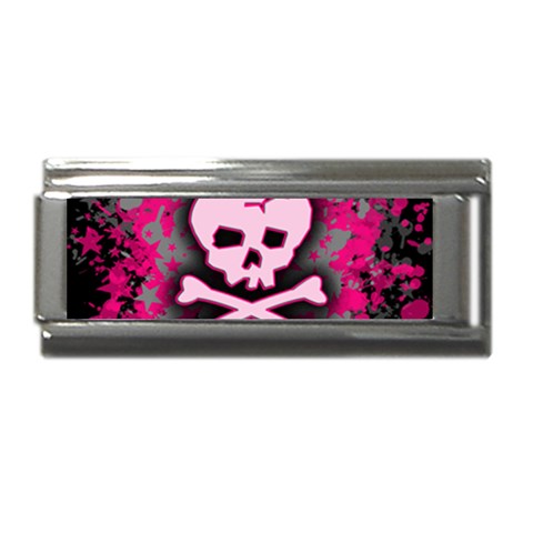 Pink Skull Star Splatter Superlink Italian Charm (9mm) from ArtsNow.com Front