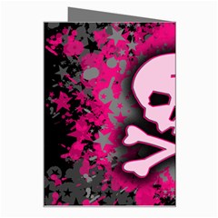 Pink Skull Star Splatter Greeting Card from ArtsNow.com Right