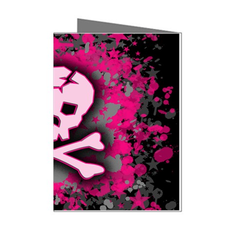 Pink Skull Star Splatter Mini Greeting Cards (Pkg of 8) from ArtsNow.com Left