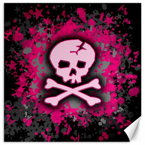 Pink Skull Star Splatter Canvas 12  x 12  from ArtsNow.com 11.4 x11.56  Canvas - 1