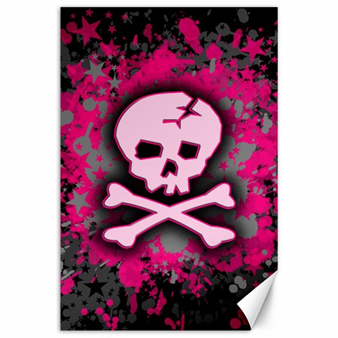 Pink Skull Star Splatter Canvas 24  x 36  from ArtsNow.com 23.35 x34.74  Canvas - 1