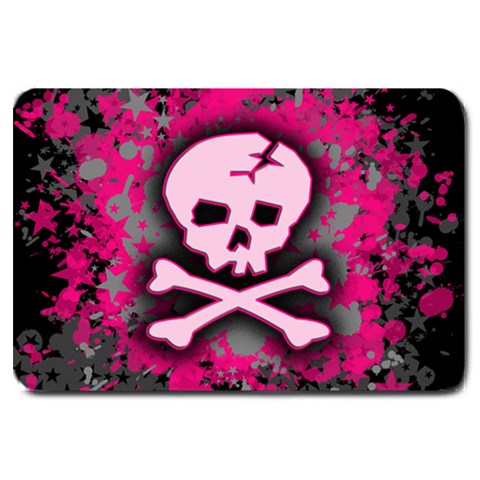 Pink Skull Star Splatter Large Doormat from ArtsNow.com 30 x20  Door Mat