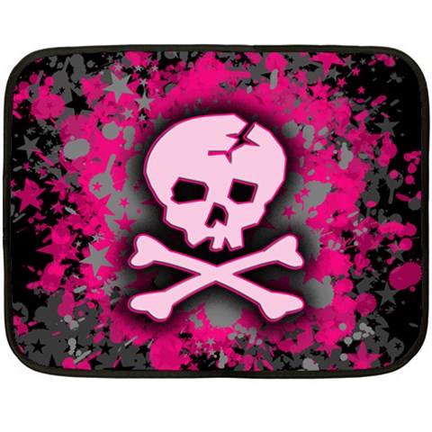 Pink Skull Star Splatter Fleece Blanket (Mini) from ArtsNow.com 35 x27  Blanket