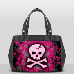 Pink Skull Star Splatter Oversize Office Handbag (2 Sides) from ArtsNow.com Front