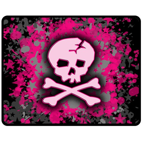 Pink Skull Star Splatter Fleece Blanket (Medium) from ArtsNow.com 60 x50  Blanket Front