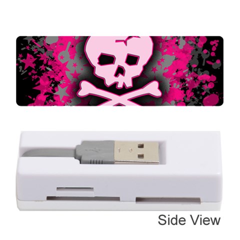 Pink Skull Star Splatter Memory Card Reader (Stick) from ArtsNow.com Front