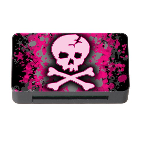 Pink Skull Star Splatter Memory Card Reader with CF from ArtsNow.com Front