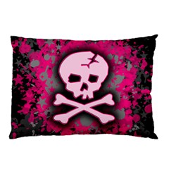 Pink Skull Star Splatter Pillow Case (Two Sides) from ArtsNow.com Front