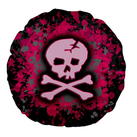 Pink Skull Star Splatter Large 18  Premium Round Cushion  from ArtsNow.com Back