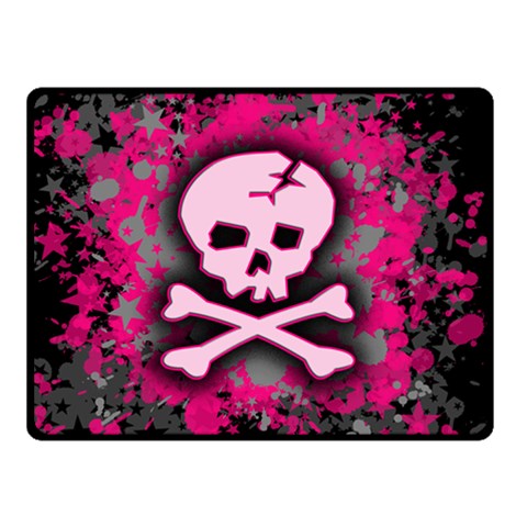 Pink Skull Star Splatter Double Sided Fleece Blanket (Small) from ArtsNow.com 45 x34  Blanket Front