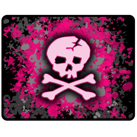 Pink Skull Star Splatter Double Sided Fleece Blanket (Medium) from ArtsNow.com 58.8 x47.4  Blanket Back