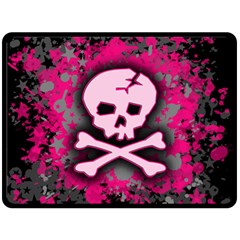 Pink Skull Star Splatter Double Sided Fleece Blanket (Large) from ArtsNow.com 80 x60  Blanket Back