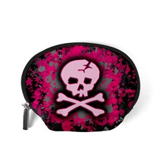 Pink Skull Star Splatter Accessory Pouch (Small) from ArtsNow.com Back