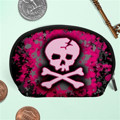 Pink Skull Star Splatter Accessory Pouch (Large) from ArtsNow.com Front