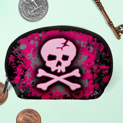 Pink Skull Star Splatter Accessory Pouch (Large) from ArtsNow.com Back