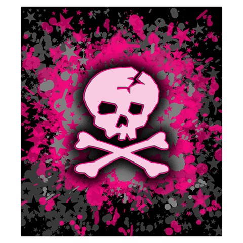 Pink Skull Star Splatter Drawstring Pouch (Small) from ArtsNow.com Front