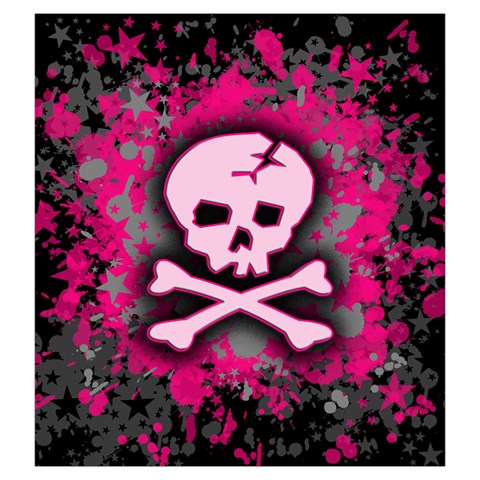 Pink Skull Star Splatter Drawstring Pouch (Large) from ArtsNow.com Back