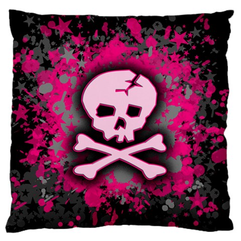 Pink Skull Star Splatter Standard Flano Cushion Case (Two Sides) from ArtsNow.com Back