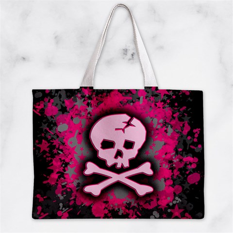 Pink Skull Star Splatter Zipper Mini Tote Bag from ArtsNow.com Back