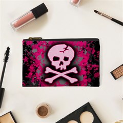 Pink Skull Star Splatter Cosmetic Bag (XS) from ArtsNow.com Front