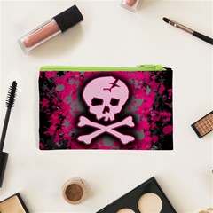 Pink Skull Star Splatter Cosmetic Bag (XS) from ArtsNow.com Back