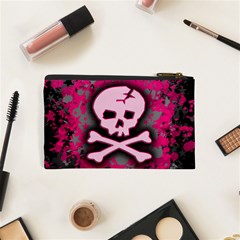 Pink Skull Star Splatter Cosmetic Bag (XS) from ArtsNow.com Back