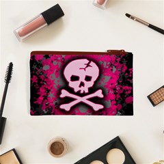 Pink Skull Star Splatter Cosmetic Bag (XS) from ArtsNow.com Back