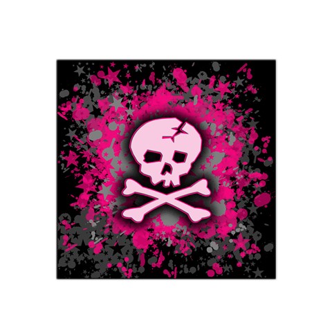 Pink Skull Star Splatter Satin Bandana Scarf from ArtsNow.com Front