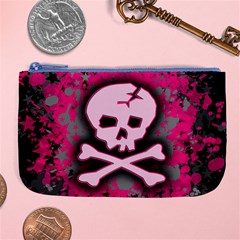 Pink Skull Star Splatter Large Coin Purse from ArtsNow.com Front