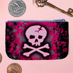 Pink Skull Star Splatter Large Coin Purse from ArtsNow.com Back