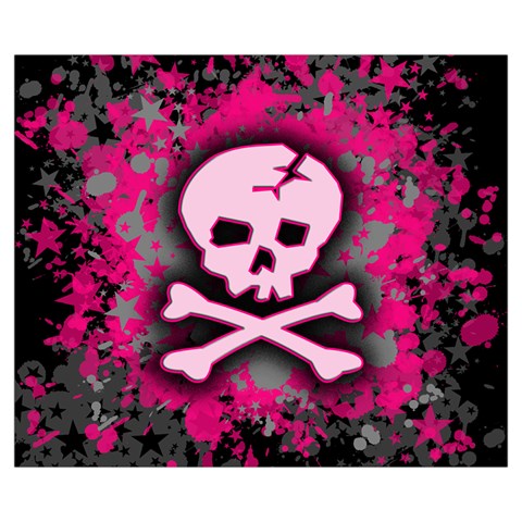 Pink Skull Star Splatter Zipper Medium Tote Bag from ArtsNow.com Front