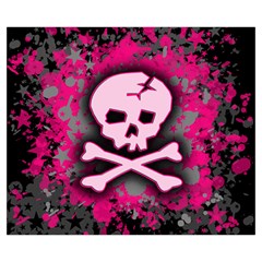 Pink Skull Star Splatter Zipper Medium Tote Bag from ArtsNow.com Front