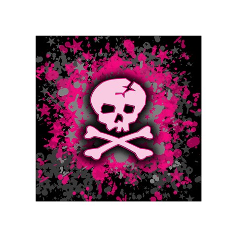 Pink Skull Star Splatter Square Tapestry (Small) from ArtsNow.com Front