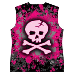 Pink Skull Star Splatter Women s Button Up Vest from ArtsNow.com Back