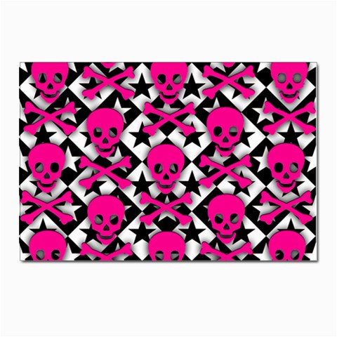 Pink Skulls & Stars Postcards 5  x 7  (Pkg of 10) from ArtsNow.com Front