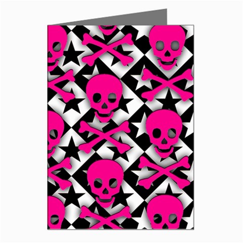 Pink Skulls & Stars Greeting Cards (Pkg of 8) from ArtsNow.com Left